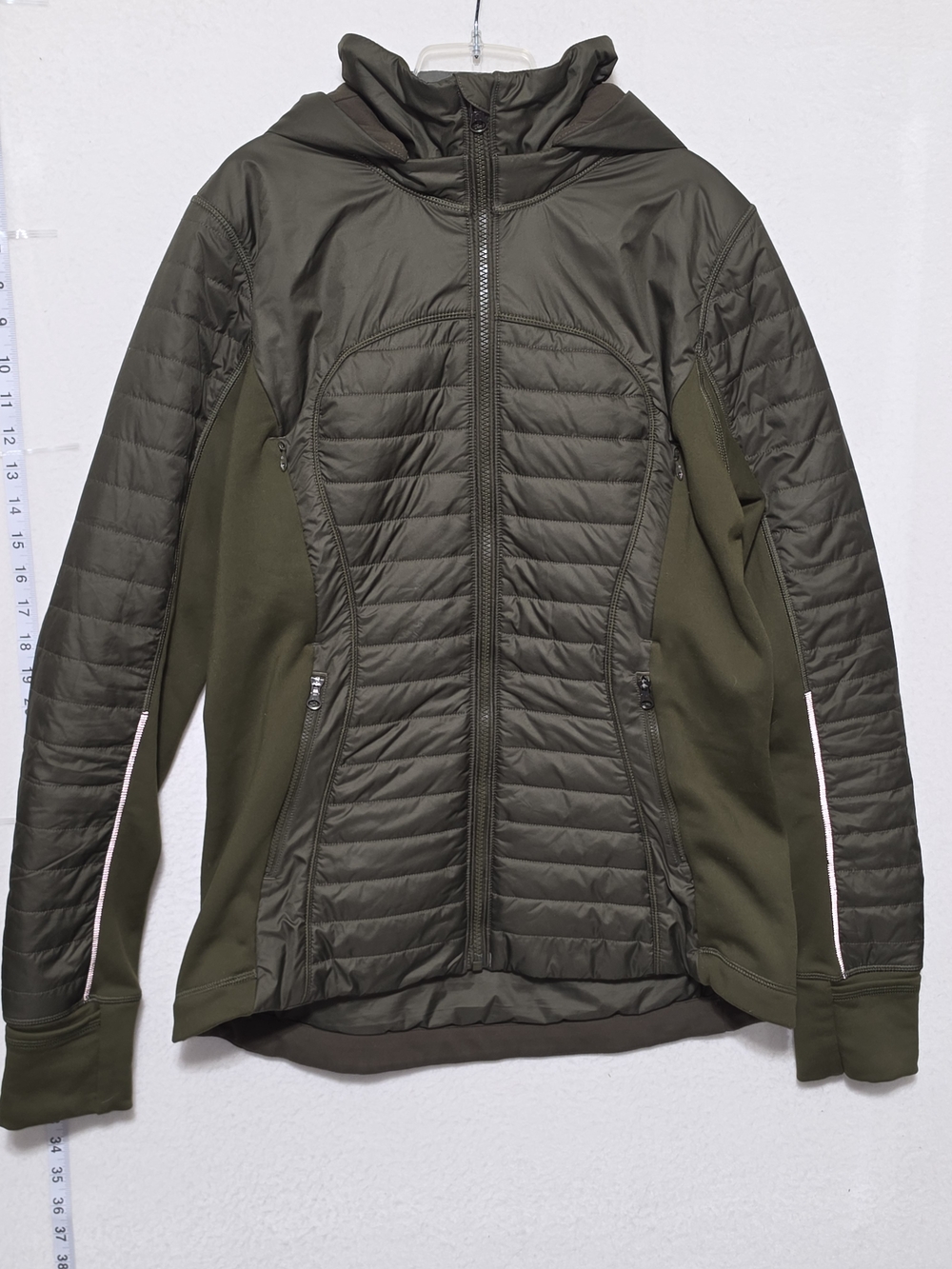 lululemon athletica Olive Quilted Hybrid Hooded Jacket